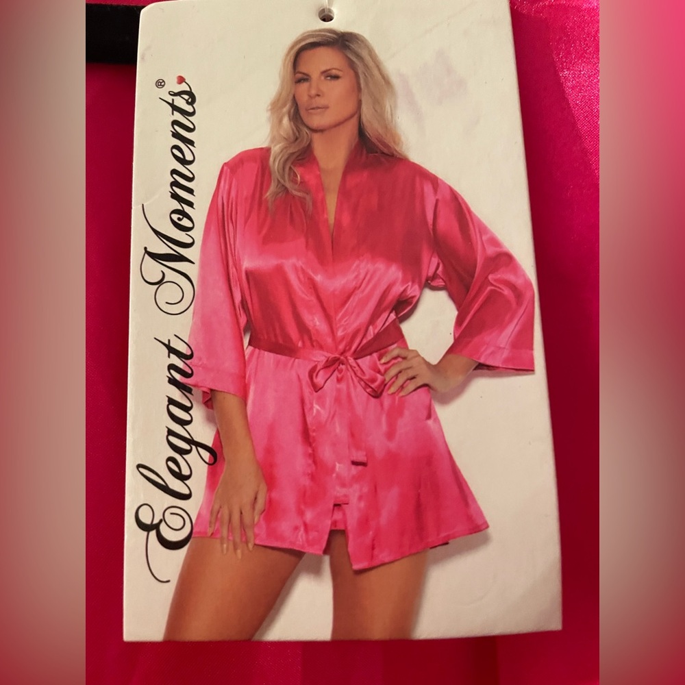 Plus size foux satin robe